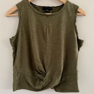 Sanctuary Women’s Medium Twist Front Sleeveless Pullover Green Tank Top Shirt